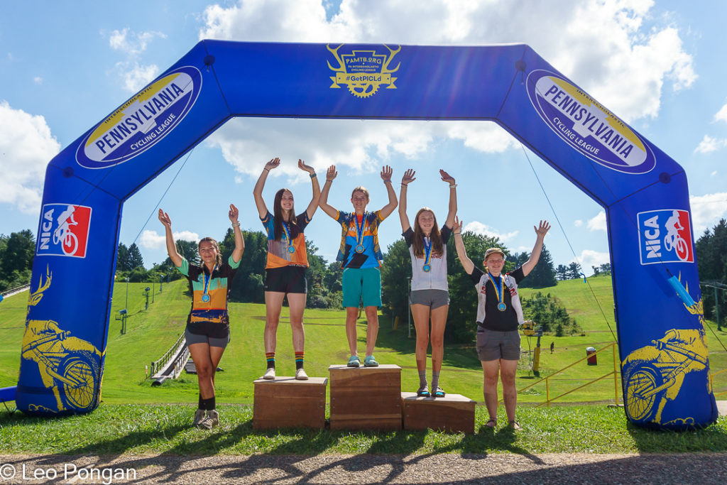 JV2 Girls podium at Boyce Park